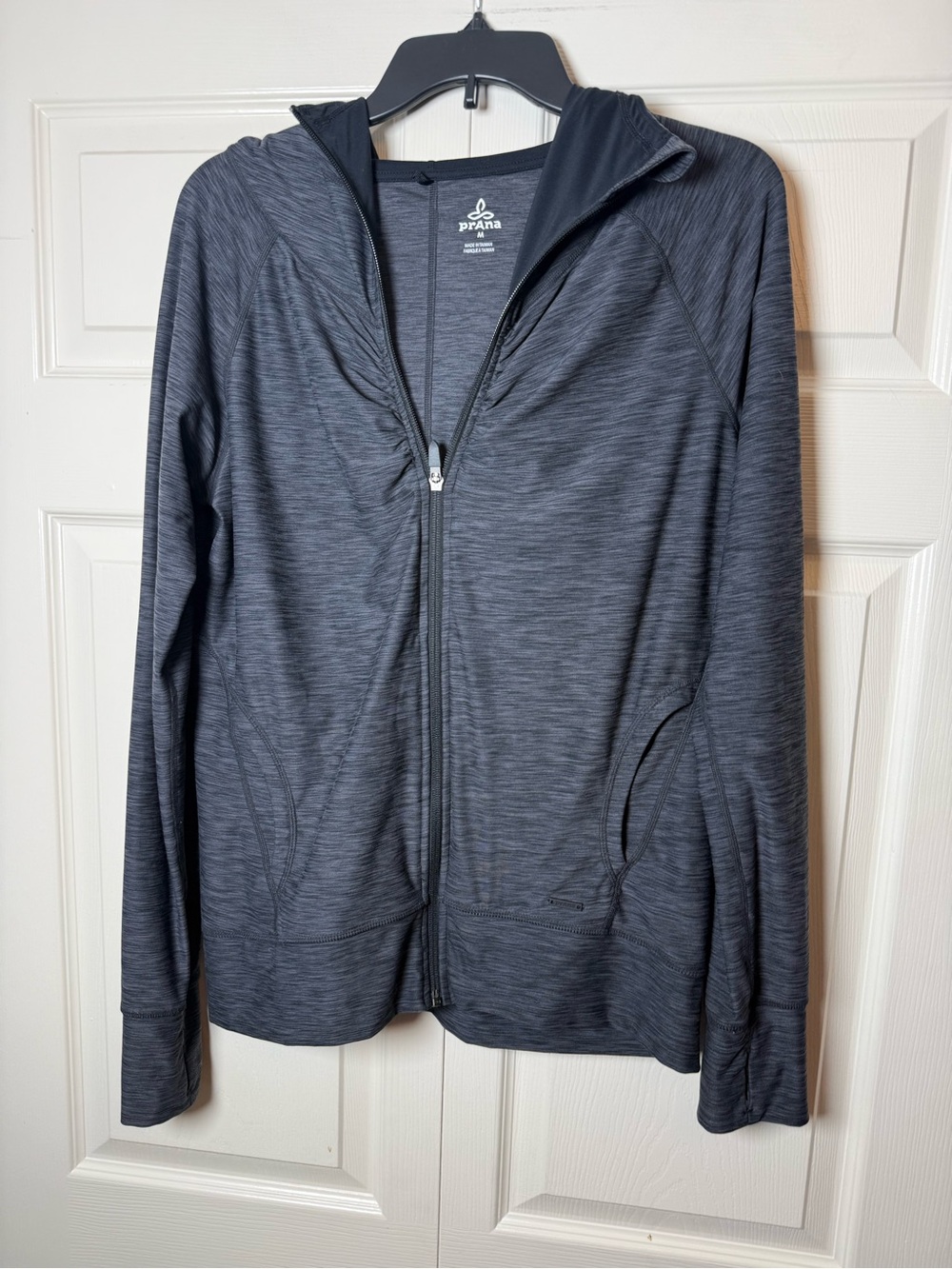 Prana charcoal gray zip-up hoodie jacket